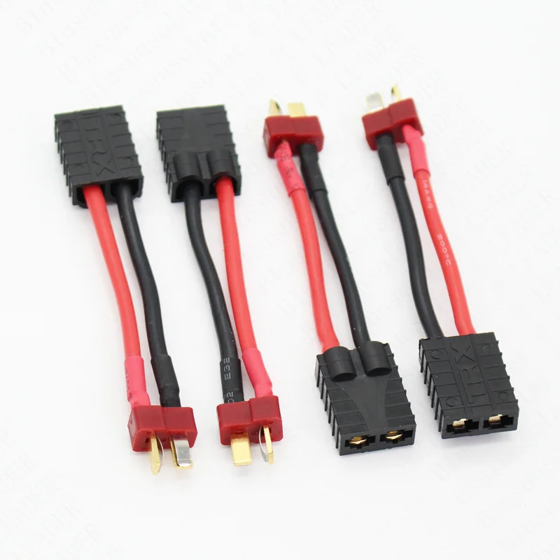 

50 pcs/lot Dean T Plug Male to TRX Female Conenctor with 14AWG 60MM Charge Cable for RC Model DZ0208