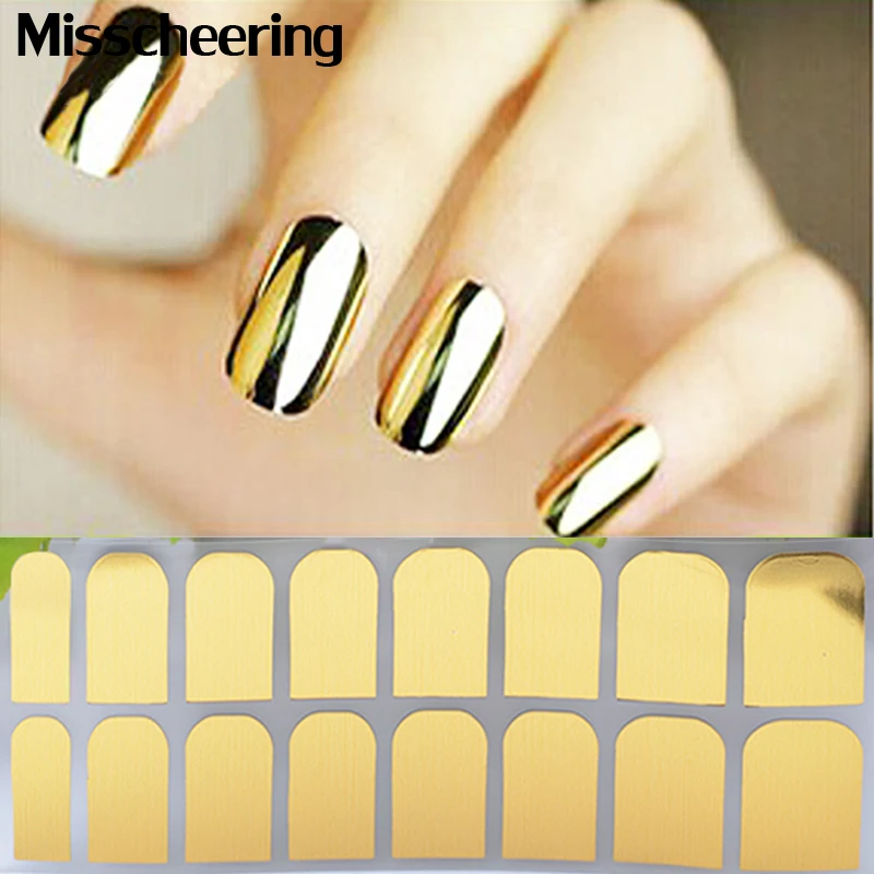 1 лист стикеров для нейл арта золотистые/Серебристые/черные гладкие наклейки