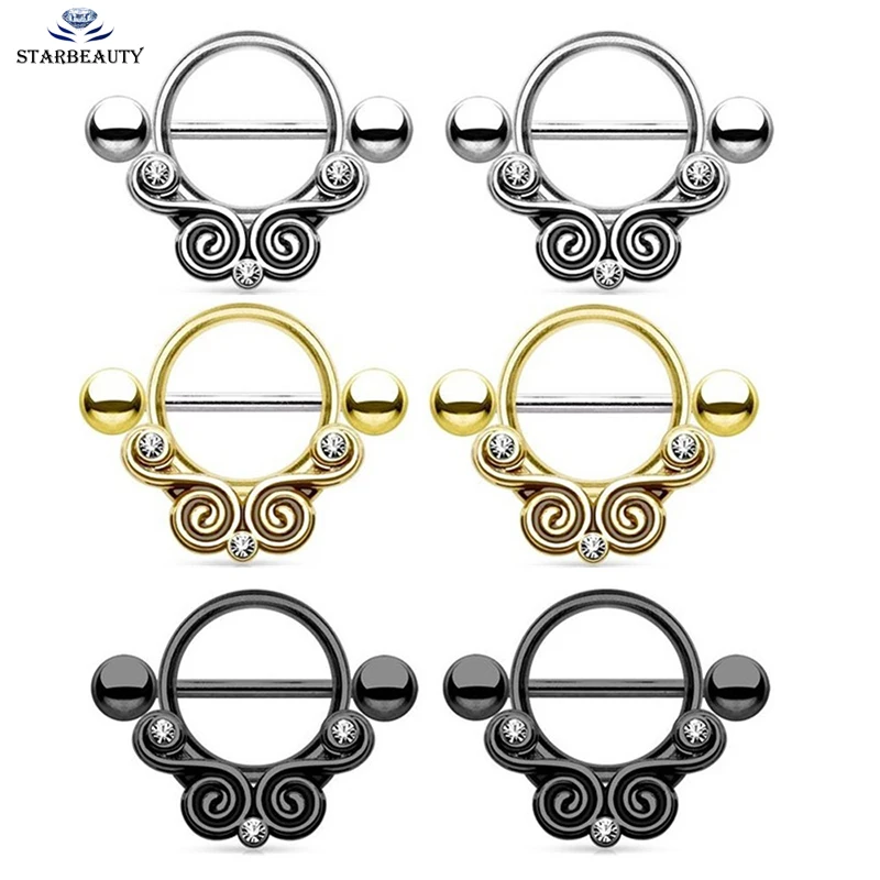 Серьги гвоздики из хирургической стали 316L под розовое золото в стиле панк 2 шт.