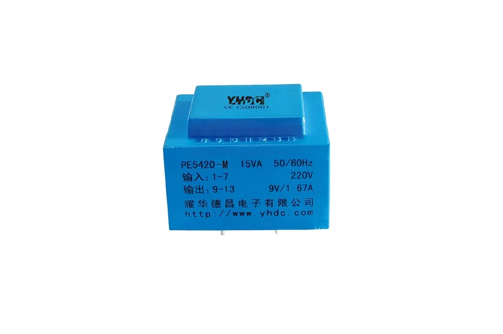 YHDC мощность 15 ва входное напряжение 220 В выход 2*9 в PCB сварочная изоляция