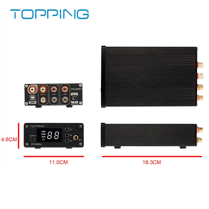 Топпинг TP32EX + HiFi multi function усилитель аудио предусилитель AMP DACwith 75 Вт * 2 24 бит/192 кГц 156