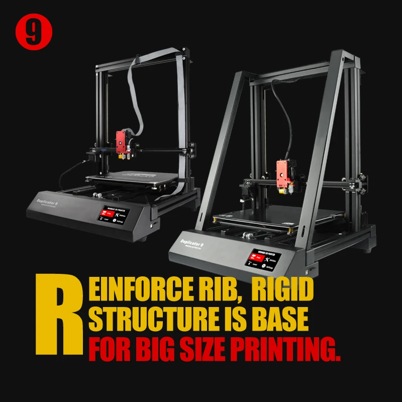 

Wanhao Duplicator 9 (D9 400) MK2 3D Printer Machine With RIB & BL Touch Auto Leveling Build Size 400*400*400mm