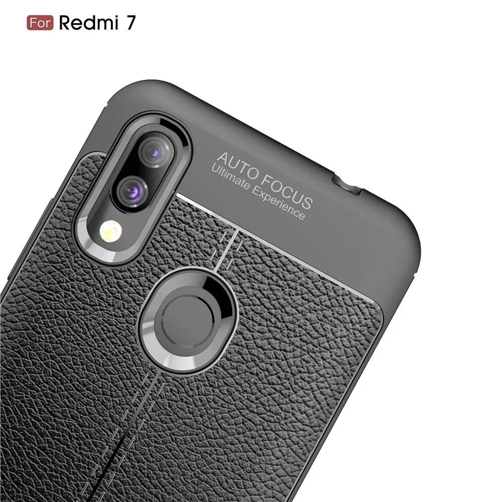 for Xiaomi Redmi 7 Bumper Shockproof Case Note Pro Soft Matte Skin Litchi Texture Cover |
