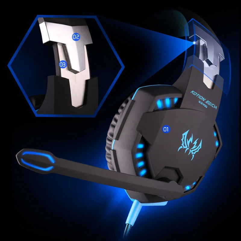 KOTION EACH G2100 Игровые наушники с функцией вибрации профессиональная стерео басовая