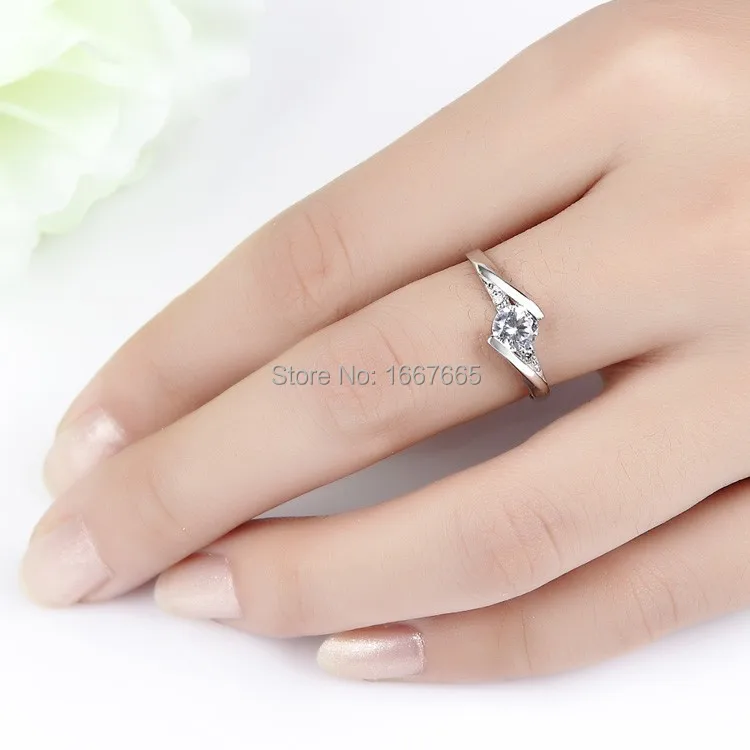 Обручальные кольца белого золота для женщин с фианитом серебряное кольцо Anel Feminino