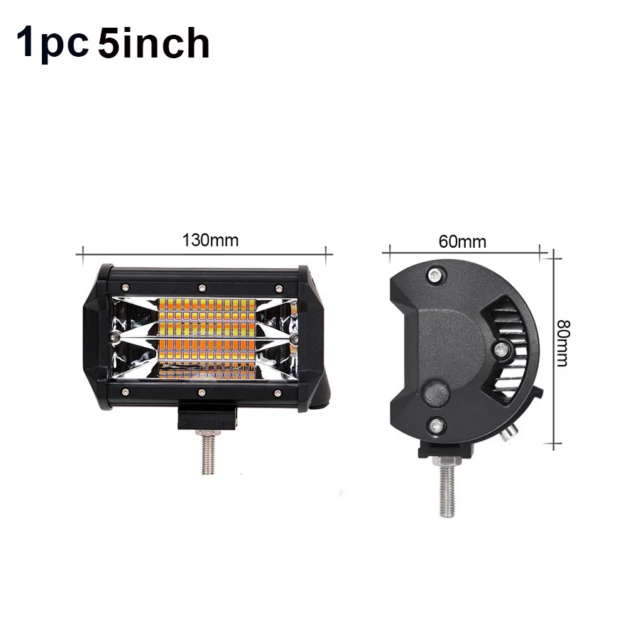 1pc 5inch Z& L стробоскопический светодиодный светильник для автомобиля 4X4 4WD UTV TRUCK SUV PICKUP Янтарный Белый индикатор ночного вождения противотуманный предупреждающий головной светильник - Цвет: 1pc 5inch