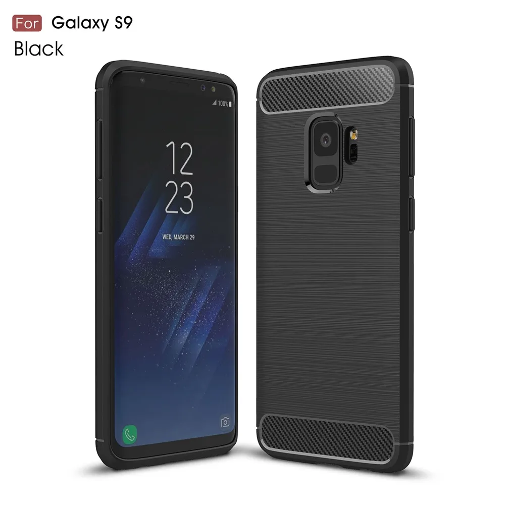 KEYSION Телефон Случае Для Samsung Galaxy S8 Экологических Углеродного Волокна мягкий ТПУ