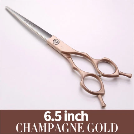 6.5 Champagne Gold Fenice высококачественные красочные 6,5 дюймовые ножницы из нержавеющей стали для стрижки домашних животных для ухода за собакой, прямой резак - Цвет: 6.5 Champagne Gold