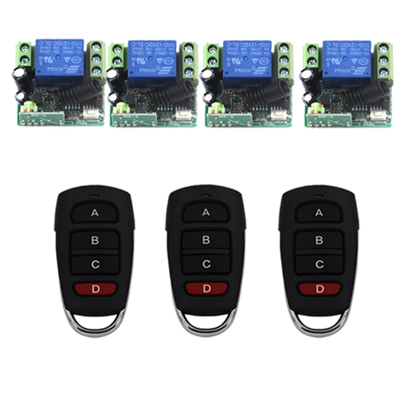 

MITI-DC 12 в 10 А маленький пульт дистанционного управления переключатель, 3 передатчика + 4 приемника, встроенный аккумулятор 433 МГц Артикул: 5430