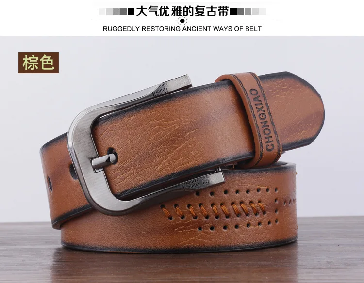 CDFPD689 brown KAWEIDA дизайнерские трендовые мужские роскошные брендовые ремни из натуральной кожи винтажные ремни с пряжкой для джинсов повседневные Cinto Kemer Riem - Цвет: CDFPD689 brown