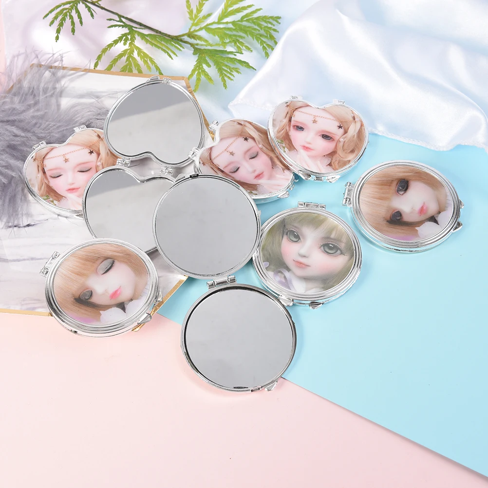 Heart Shaped Design Mini Pocket Fodable Double Sided Round Mirror Makeup Cosmetic Compact Mirrors Random | Красота и здоровье