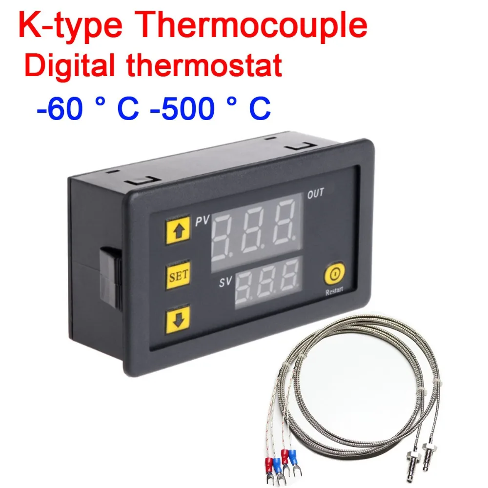 -60C to +999C K-type thermocouple Digital thermostat controller Temperature switch LED Thermometer control 5v 12V 24V Temperatur |