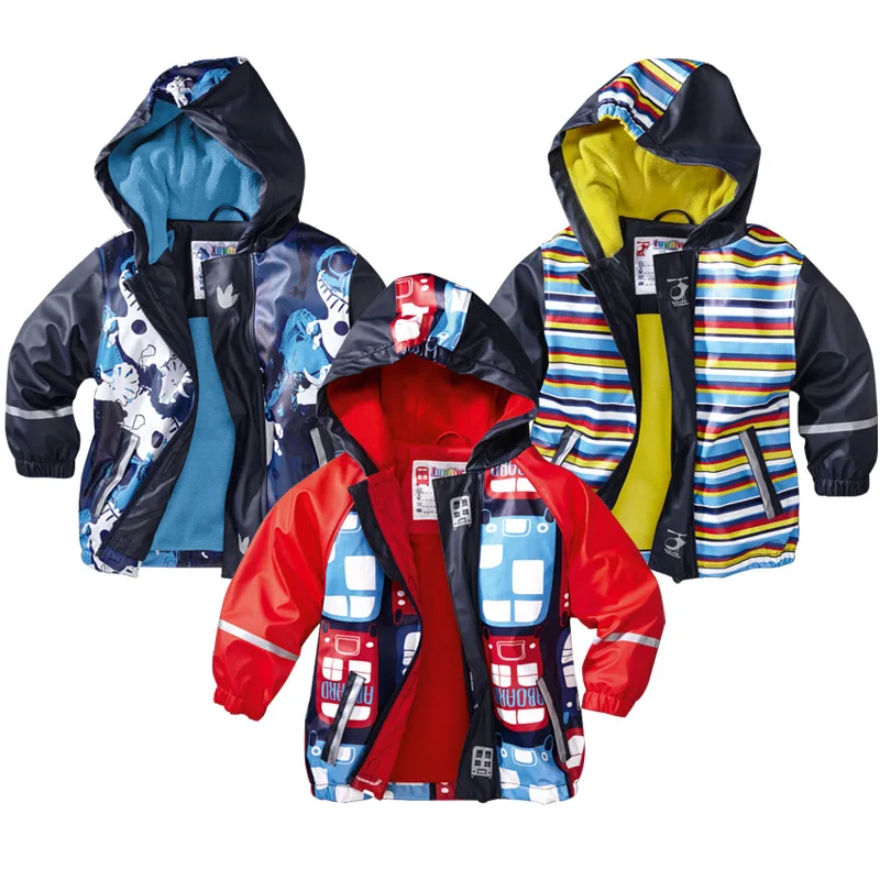 Детский непродуваемый плащ из ПУ кожи с флисовой подкладкой|jacket children|children