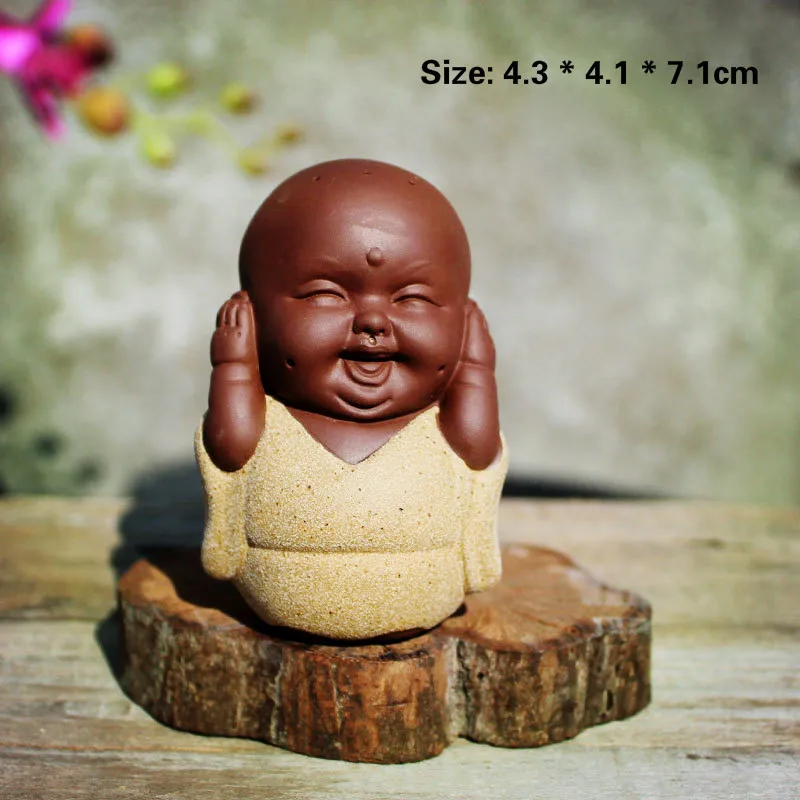 Больше высокого качества песок керамика Керамика Будды фигурка монаха Чай