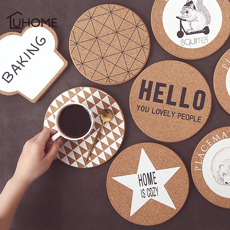 Винтажные мягкие деревянные подставки под кофейную чашку для кухни бара