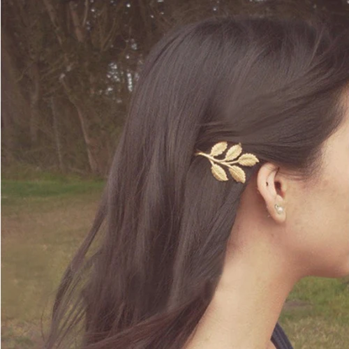 1pc Fashion Lovely Women Girl Alloy Leaf Hair Clip Pin for Wedding Party Jewelry Accessory Xmas Gift Wholesale | Украшения и