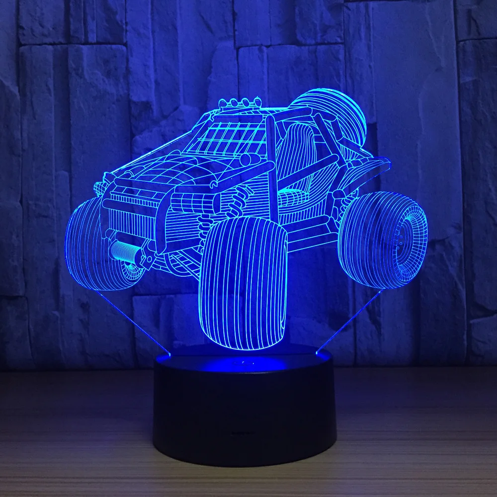 Крутой автомобиль led 3D ночник 7 цветов LED Настольная лампа сенсорный выключатель