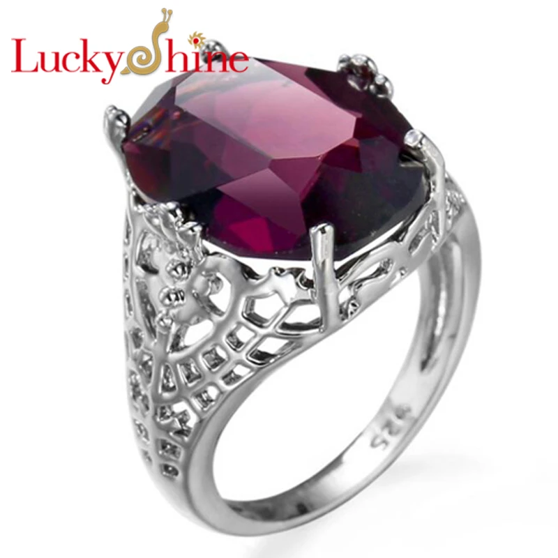 

Classic AAAA Fire Oval Rose Crystal Cubic Zirconia Silver Rings Wedding Rings for Women Party Holiday Christmas Gifts