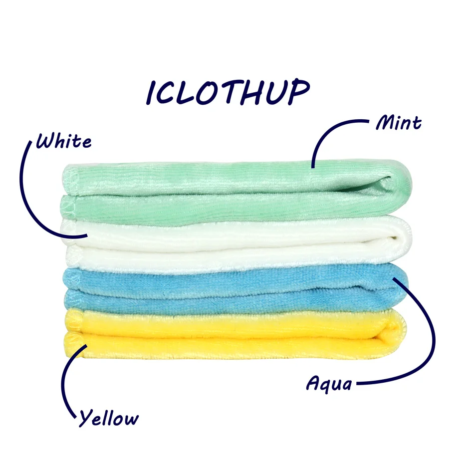 4 шт./партия) ICLOTHUP 22*22 см бамбуковый Велюр Детские салфетки, многоразовая моющая ткань, супер мягкая для чувствительной - Цвет: set1
