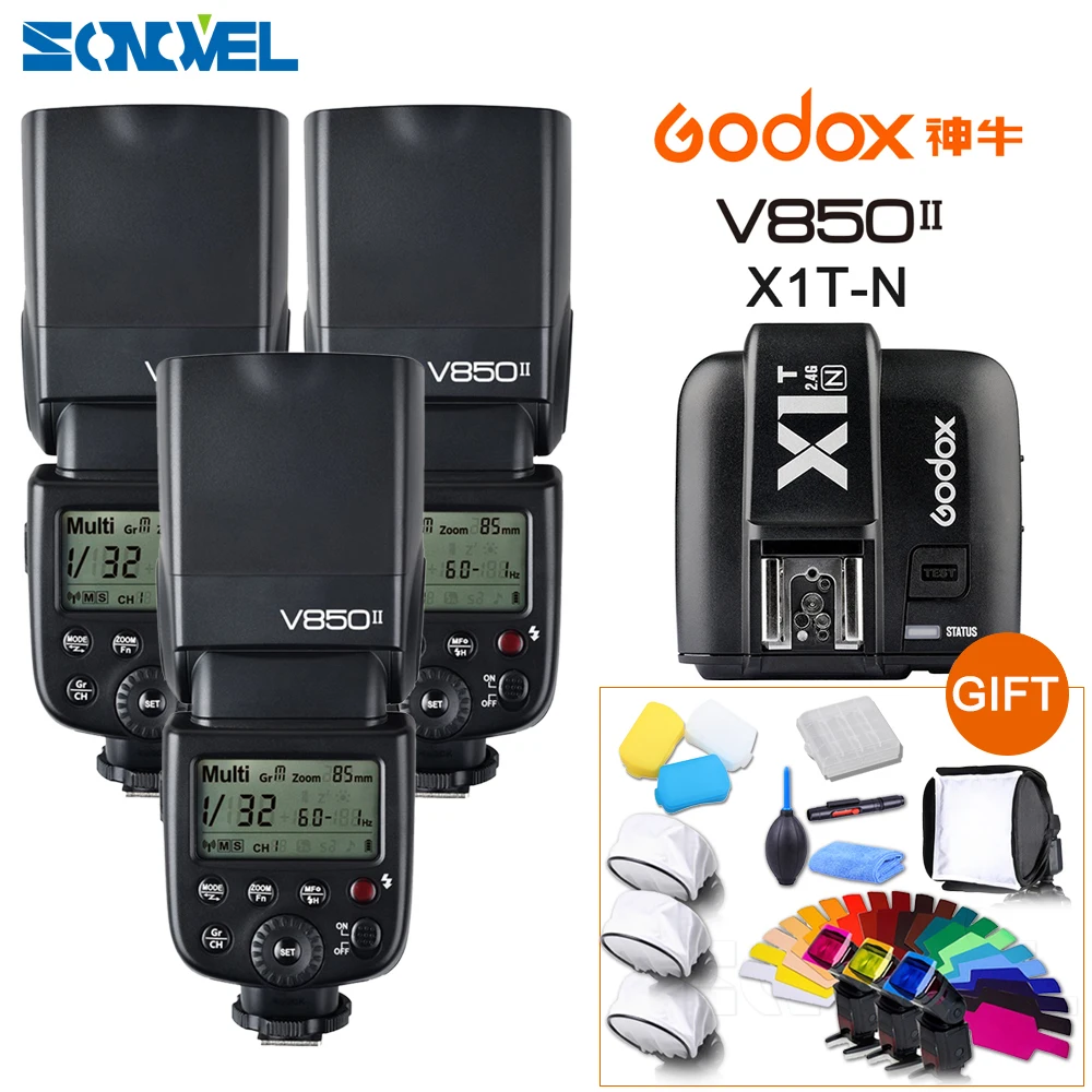 Беспроводная вспышка Speedlite V850II GN60 HSS 2 4G для камер Nikon|flash speedlite|for nikonflash battery |