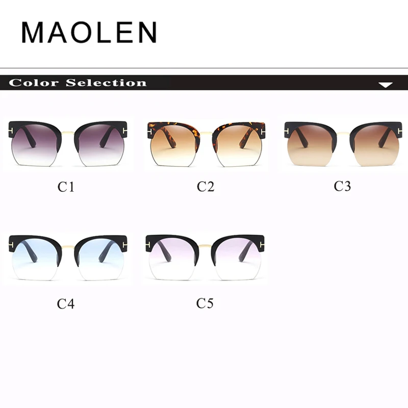 MAOLEN 2018 новейшие женские солнцезащитные очки без оправы фирменный дизайн