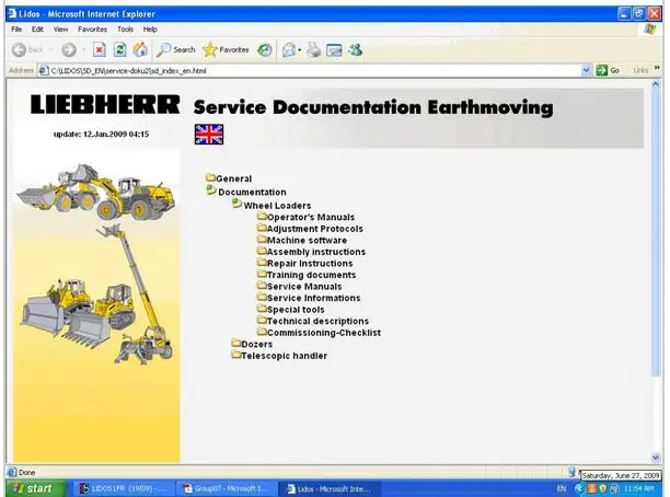 Liebherr Lidos 2015 All Parts &amp Service Complete Set+HDD 320B Moblie Hard Driver |