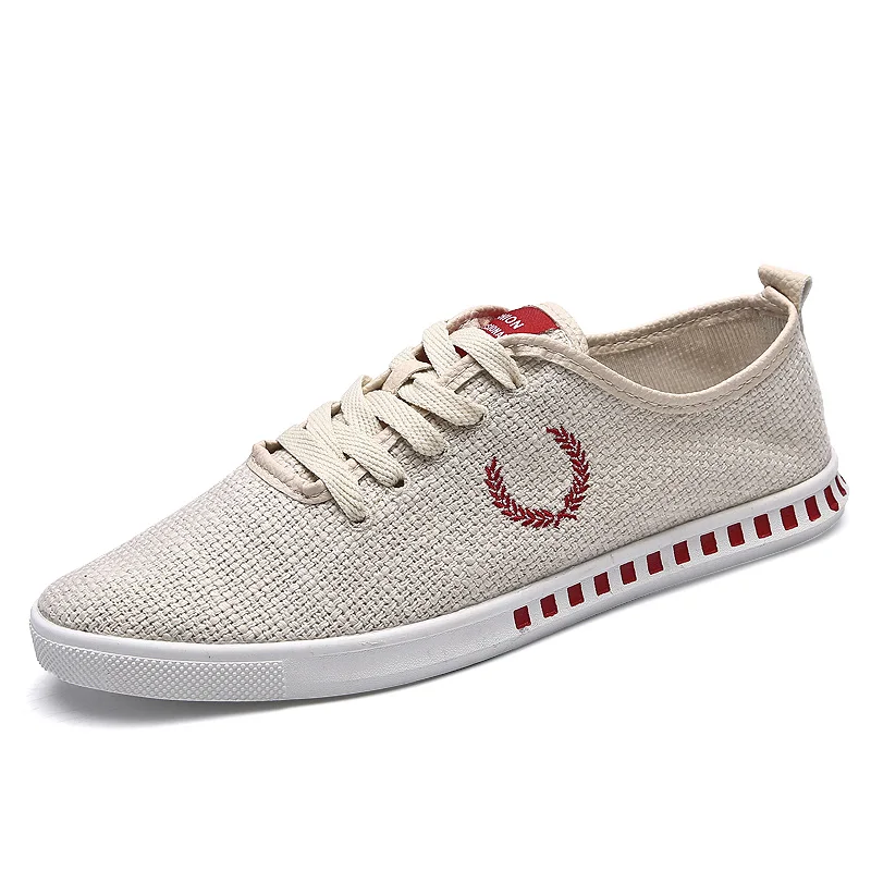2018 Spring Summer Canvas Shoes Men Sneakers Low Top Linen Black White Beige Mens Casual Male Brand Fashion | Обувь