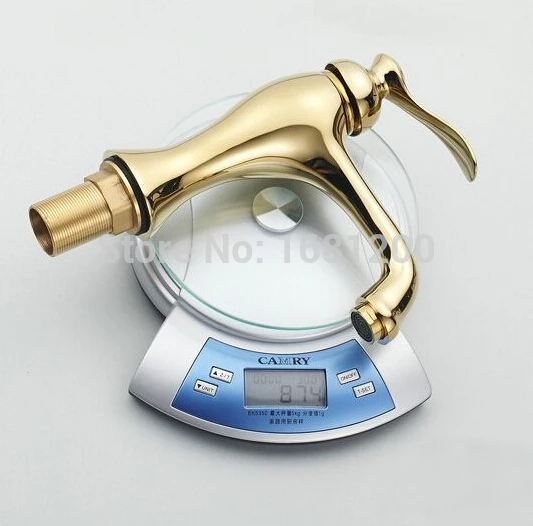 8 дюймов золотой роскошный ванной бассейна кран горячей и холодной смесителя