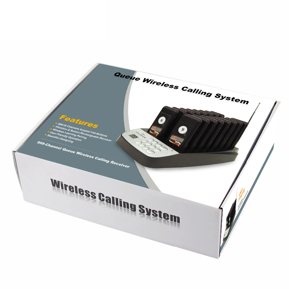 

JINGLE BELLS high quality wireless coaster pager 999 channel wireless paging system 8 guest pager receivers restaurant equipment