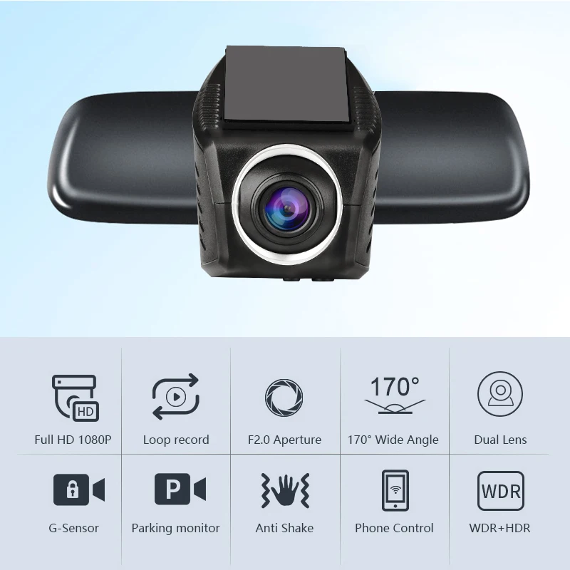 Ainina WiFi 2 объектива Автомобильная камера Скрытая мини 1080P wifi Автомобильный