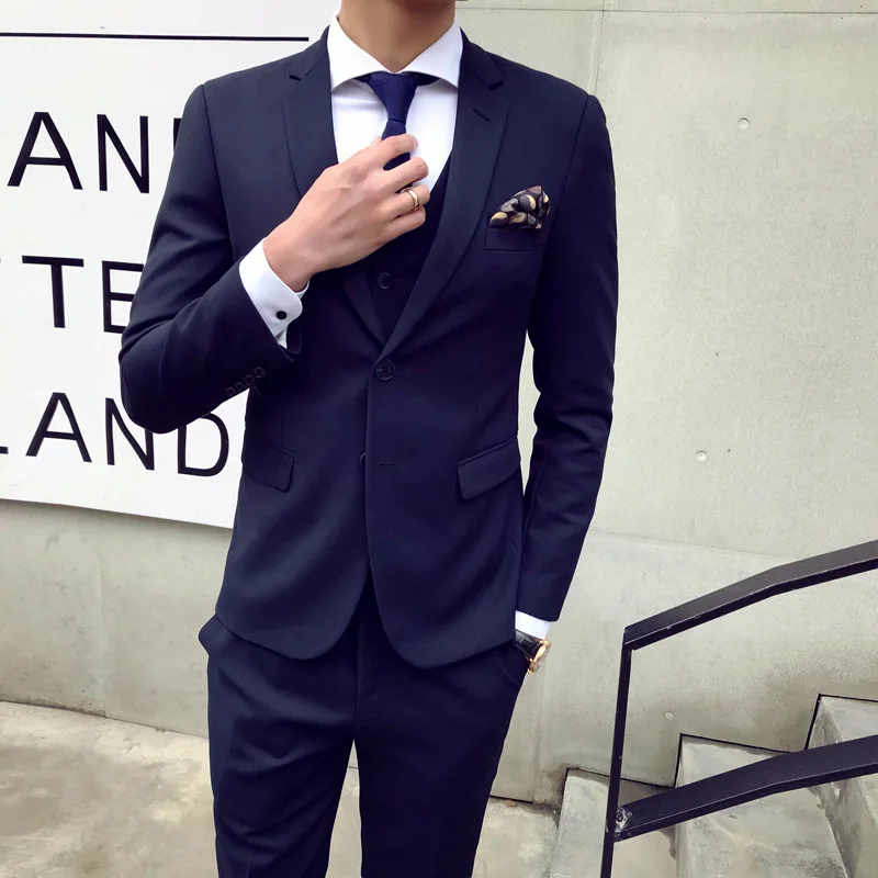 Костюм Homme Mariage облегающие деловые костюмы из 3 предметов мужские однобортные