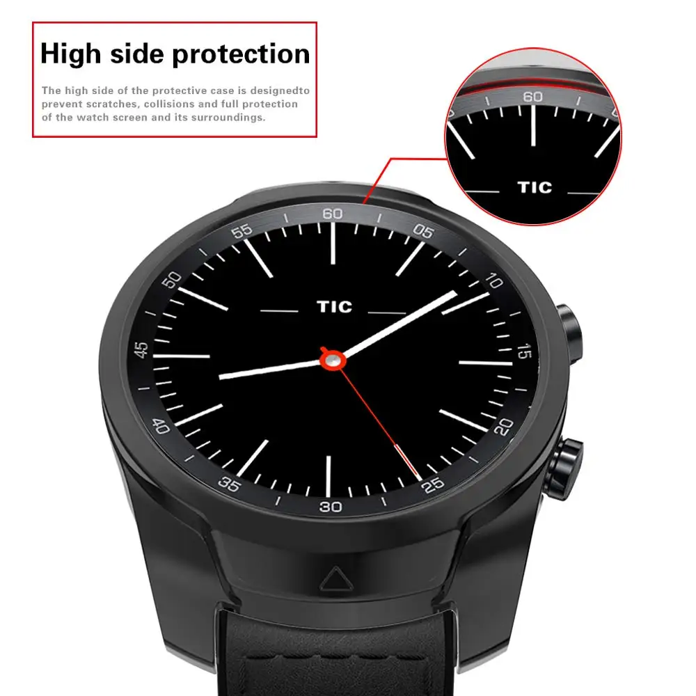 Устойчивый к царапинам мягкий, из ТПУ, защитный чехол для часов TicWatch Pro Чехол высокопрочный защитный бампер оболочка Smartwatch аксессуары