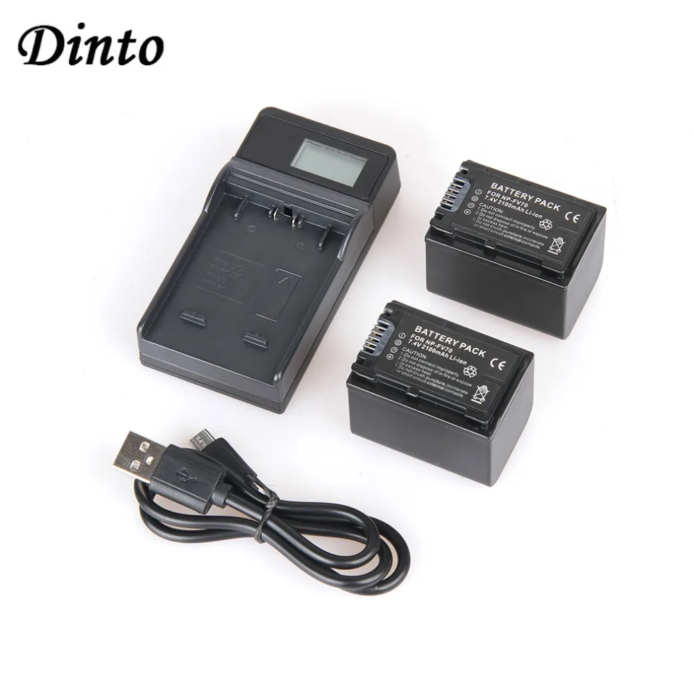 DINTO 2 шт. NP FV70 NPFV70 Камера Батарея + ЖК дисплей Дисплей USB Зарядное устройство для Sony