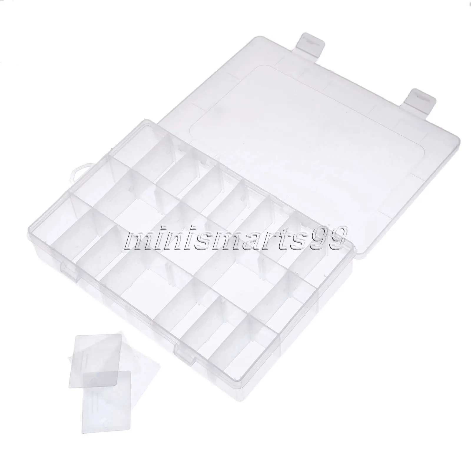 24 Сетки регулируемая пластиковая коробка для хранения серьги ювелирное ведро