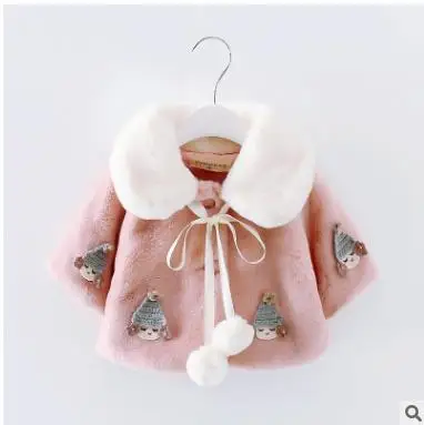2017 children's winter new clothing 1-2-3 years old girls baby rabbit fur cartoon sweater shawl coat | Детская одежда и обувь
