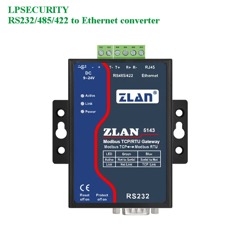 Сервер с последовательным устройством/преобразователь на Ethernet/RS232/RS485/RS422 TCP/IP