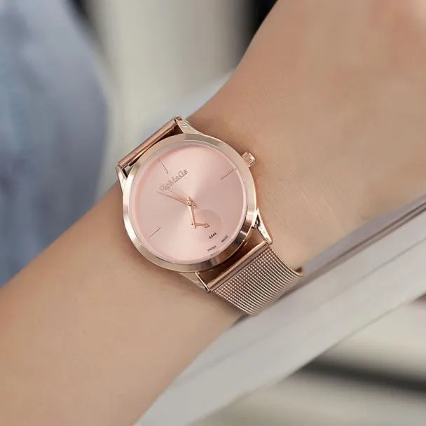 

Fashion Alloy Belt Watch Unisex Minimalist Style Quartz Watch