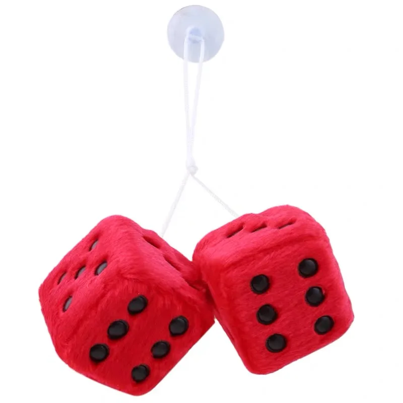 Новая белая пара пушистых плюшевых подвесок 5 25 см в горошек для зеркала заднего