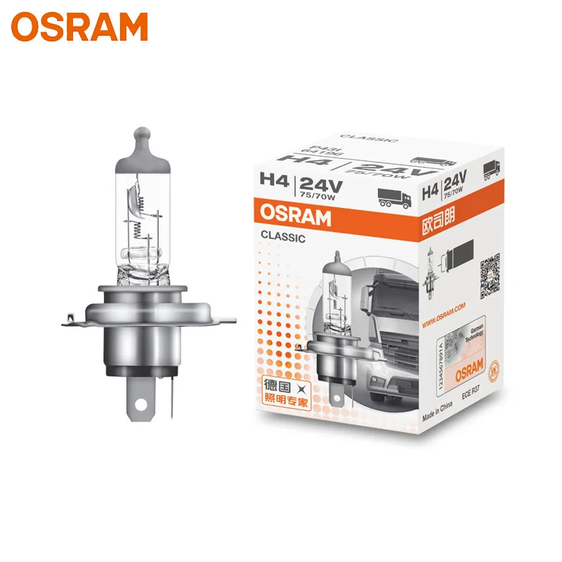 OSRAM H4 Truck 9003 24V 75/70W 64196 P43t 3200K Классическая оригинальная головная лампа высокого