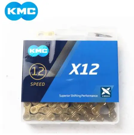KMC X12 12 Скоростей 126L MTB горный велосипед велосипедная цепь s Золотая Серебряная с