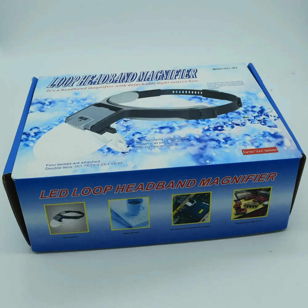 Светодиодный петля Magnifier ювелиров увеличительное Стекло (1 шт.) 1 7x2x2 5x3 5x4 x ювелир