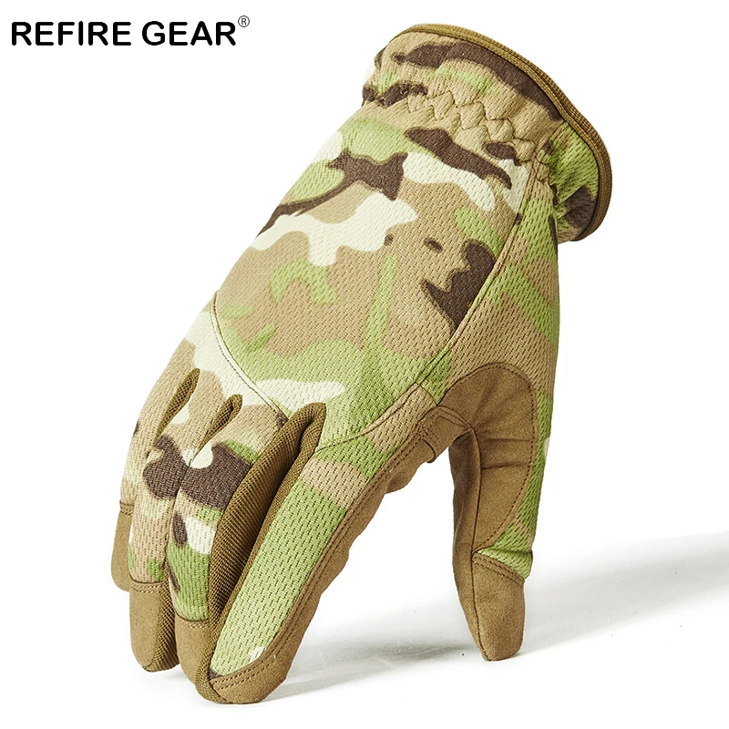 Мужские тактические перчатки ReFire Gear камуфляжные уличные для страйкбола