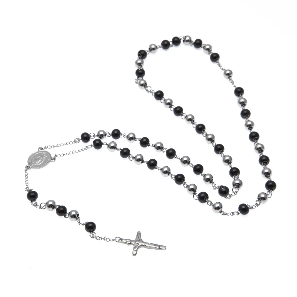 UWIN мужское ожерелье с подвеской в виде Креста Иисуса подвеска Розария серебряное