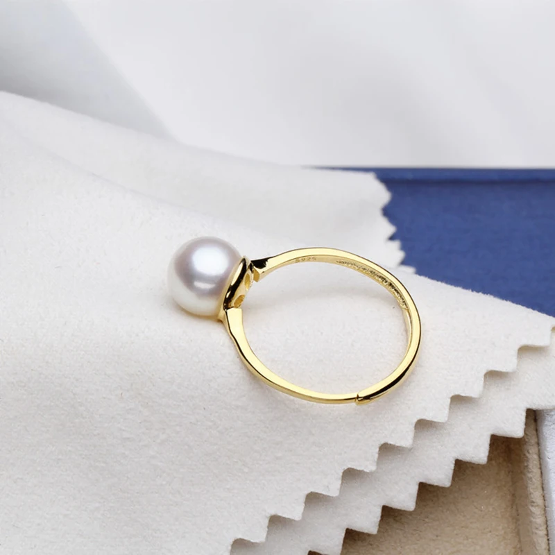 S925 Sterling Silver Pearl Ring крепления простой Регулируемый женщина Oyster Ювелирные изделия