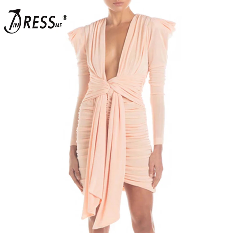 Женское облегающее платье с глубоким v-образным вырезом INDRESSME вечернее
