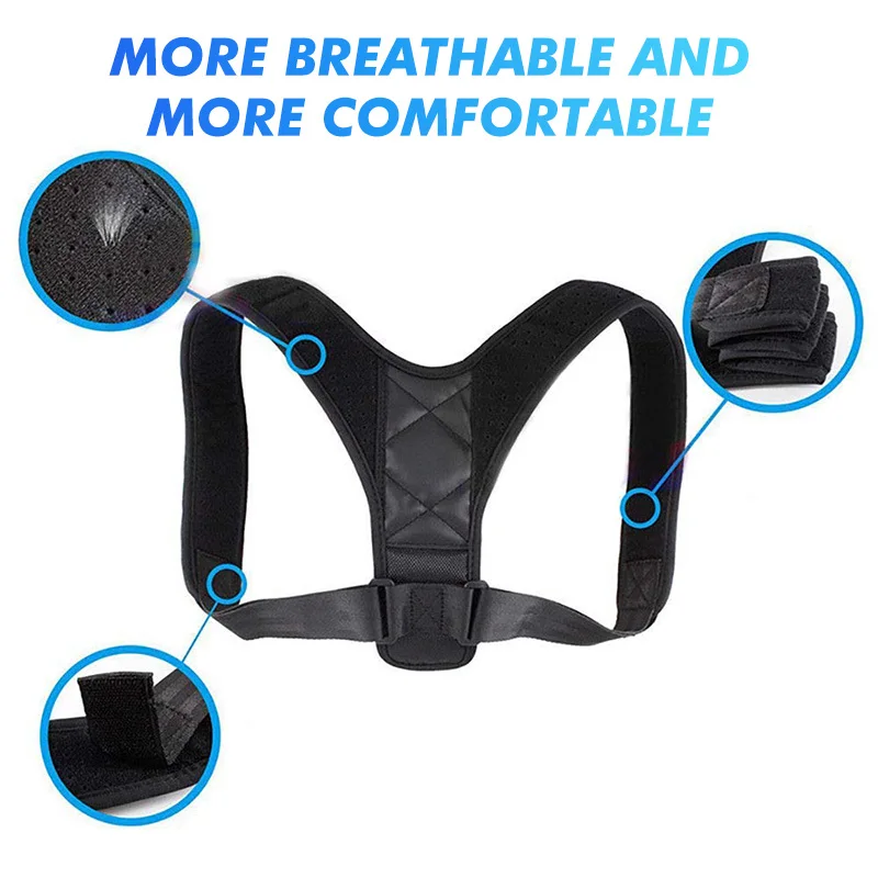 Channy Корректор осанки бандаж пояс для поддержки спины Регулируемая спина ключицы