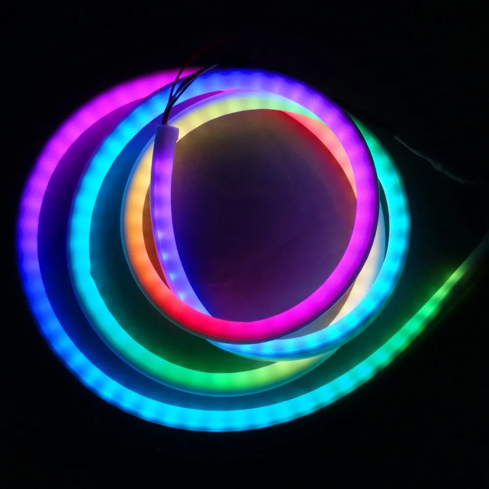 Фото Светодиодная неоновая Пиксельная лампа 5 м DC5V SK6812 RGB полноцветная 60 светодиодов/м Светодиодная неоновая Пиксельная лампа 5 м DC5V SK6812 RGB полноцветная 60 светодиодов/м