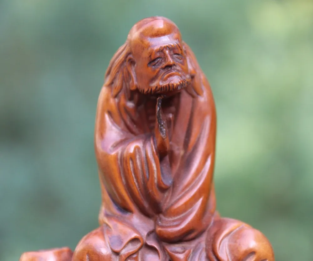 13 см китайский Boxwood Dharma Bodhidharma arhat Дарума мастер Zen скульптуры | Дом и сад