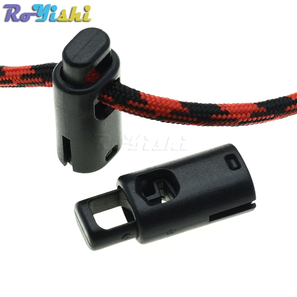 

100pcs/pack Plastic Cord Lock Stopper Cylinder Barrel Toggle Clip For Garment Accessories