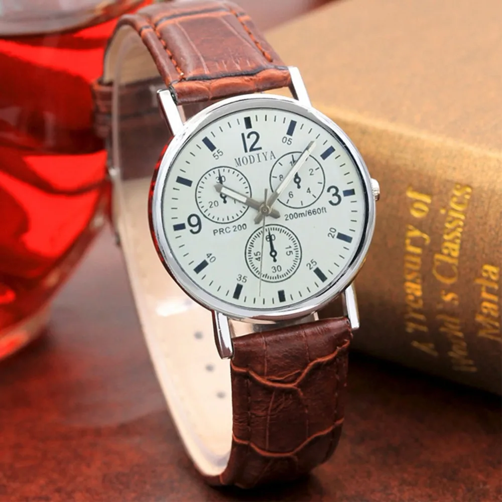 Current Design Leather Band Watches Men Top Brand Relogio Masculino 2019 New Mens Sports Casual Quartz Wrist M-123 | Наручные часы